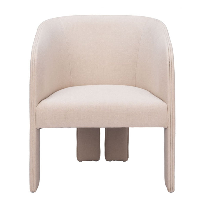 Ribbed Beige Accent Chair