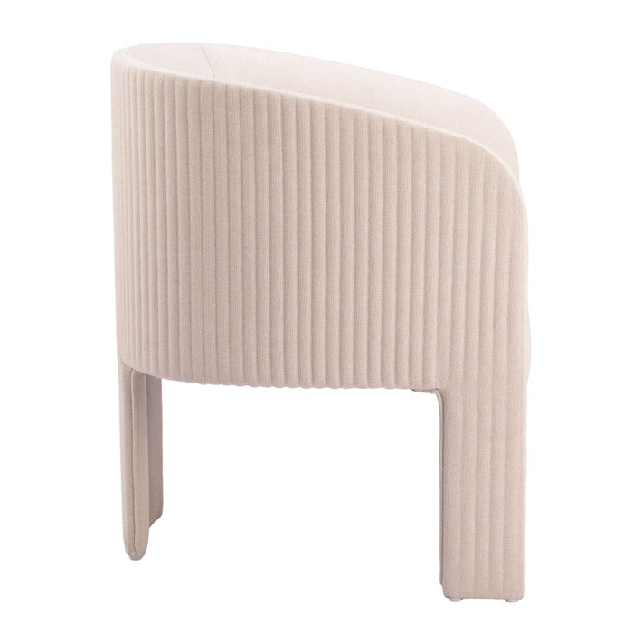 Ribbed Beige Accent Chair