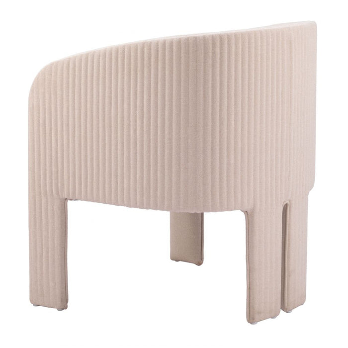 Ribbed Beige Accent Chair