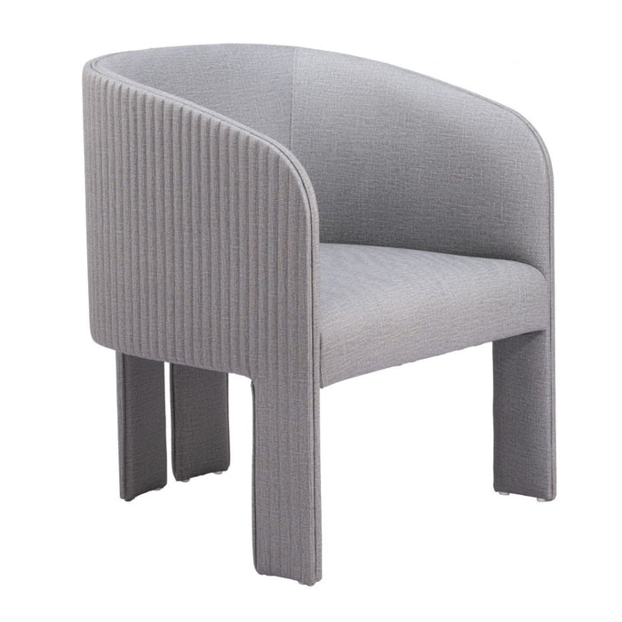 Ribbed Slate Gray Accent Chair