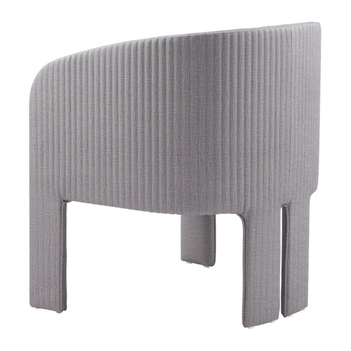 Ribbed Slate Gray Accent Chair