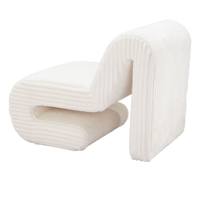 White Bending Curved Accent Chair