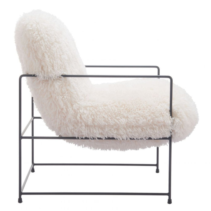 Very White Sherpa Accent Chair