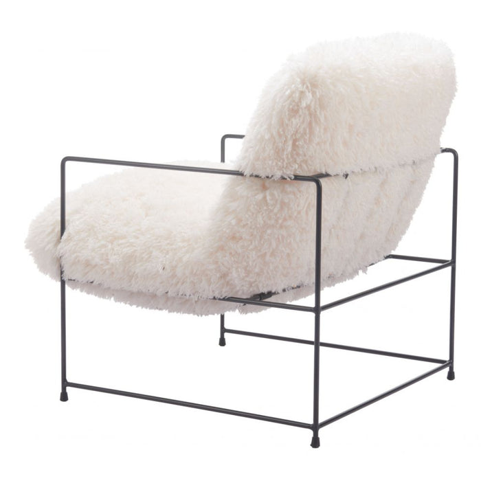 Very White Sherpa Accent Chair