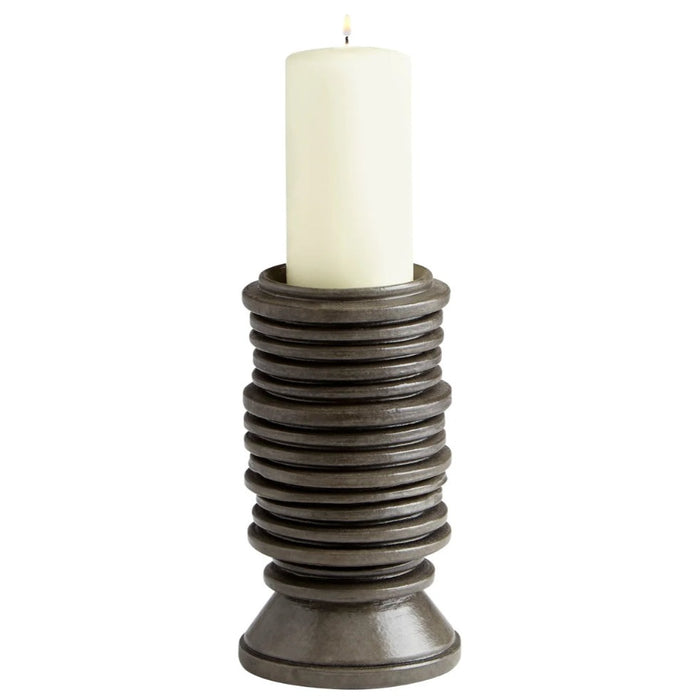 Brown Ridged Candleholder