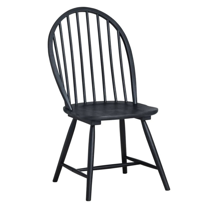 Black Slat Back Dining Chair - Pair