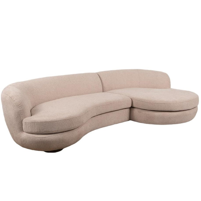 Modern Beige Chaise Sofa