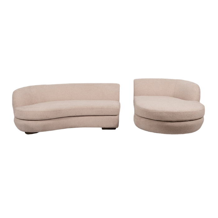 Modern Beige Chaise Sofa