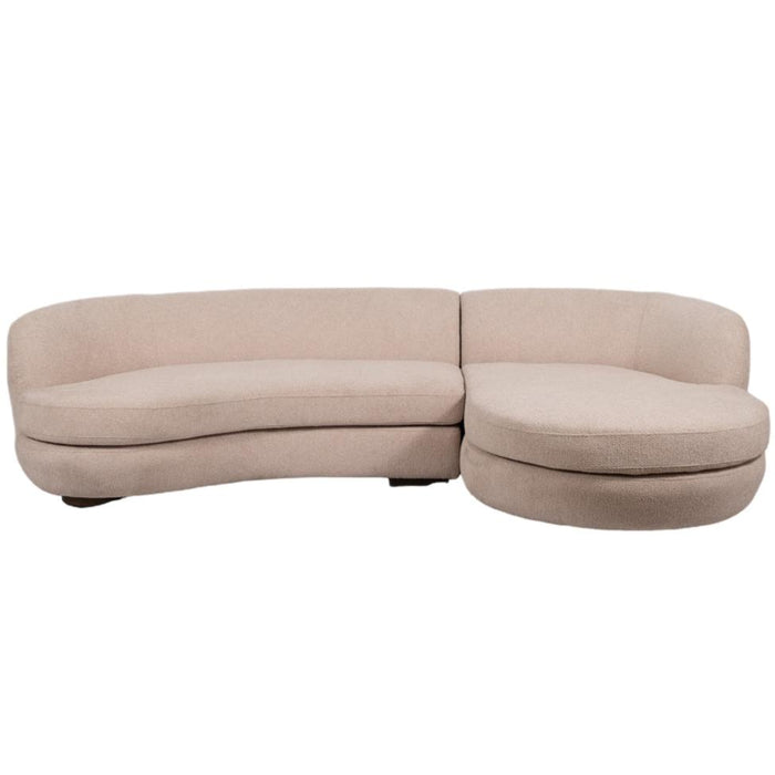 Modern Beige Chaise Sofa