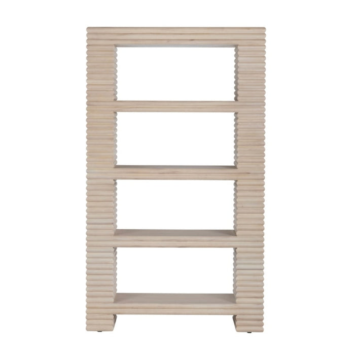 Ribbed Light Wood Bookshelf