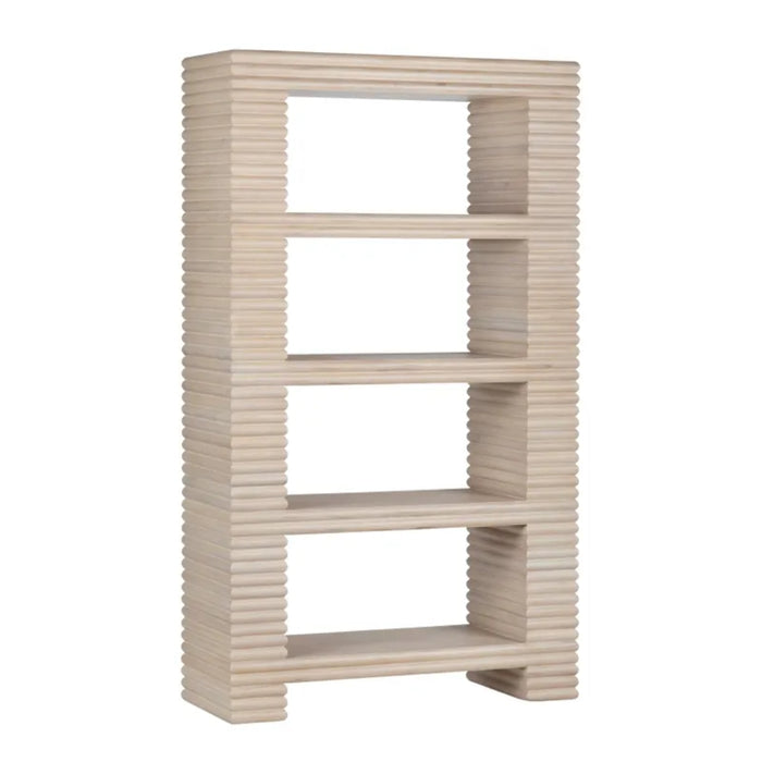 Ribbed Light Wood Bookshelf