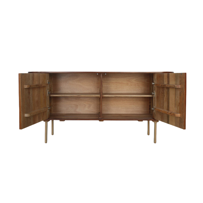 Brown Oblong Striped Sideboard