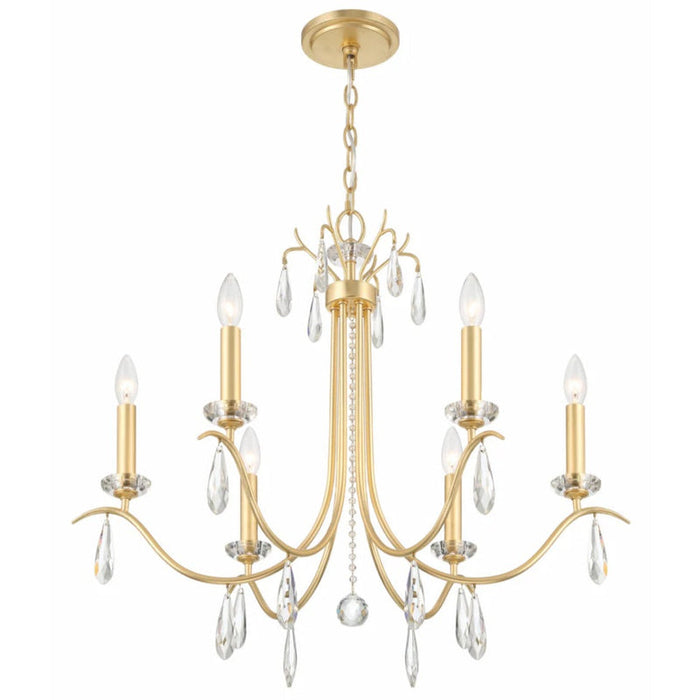 Swooping Gold and Crystal Chandelier