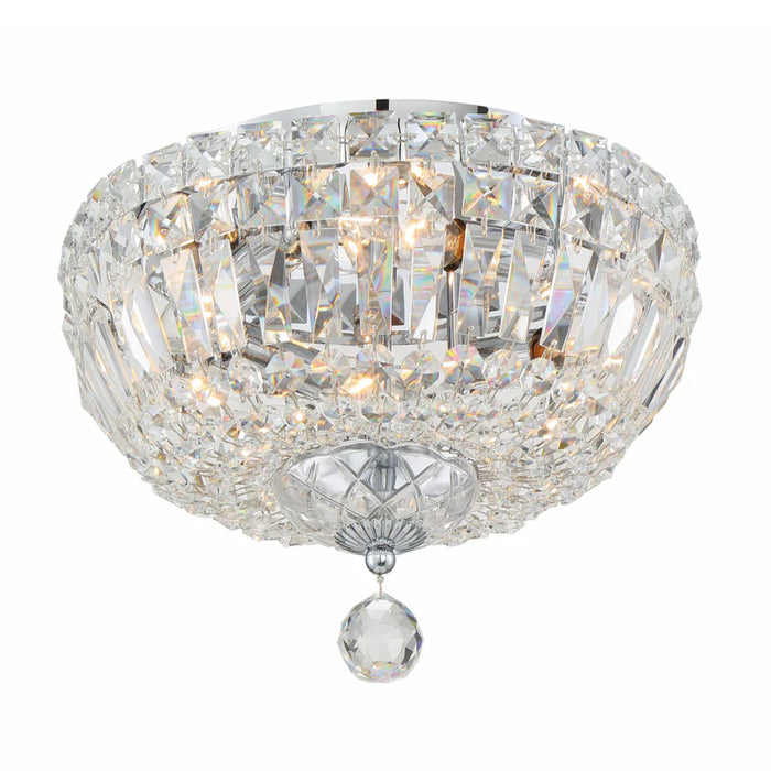 4-Light Silver Crystal Ceiling Mount