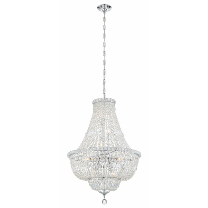 9-Light Silver Crystal Chandelier