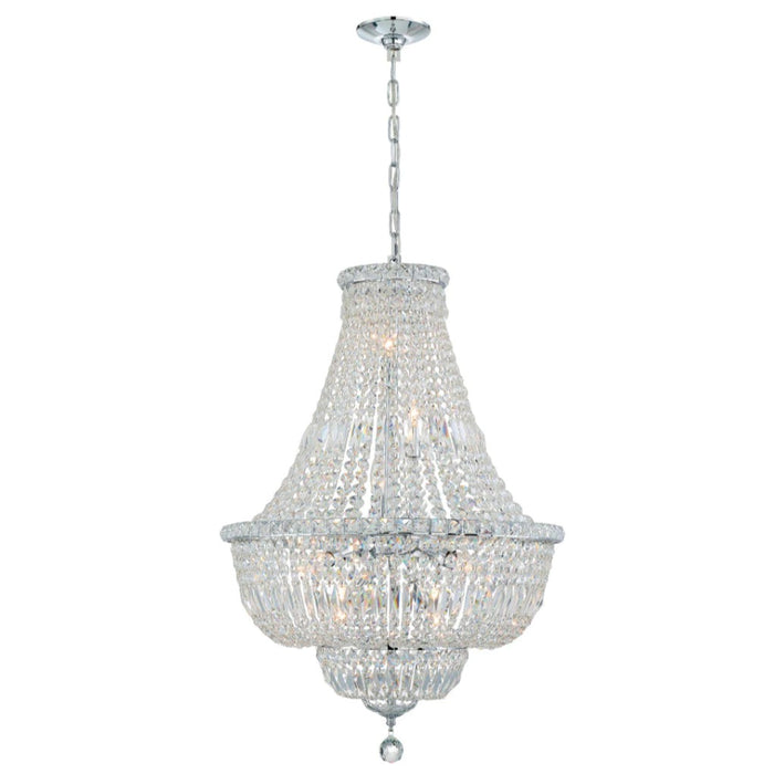 9-Light Silver Crystal Chandelier