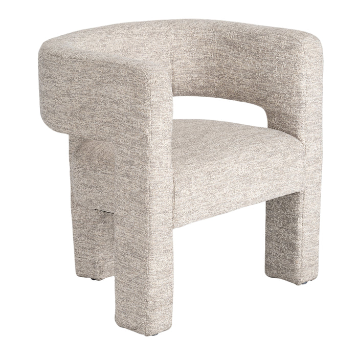 Beige Round Back Accent Chair