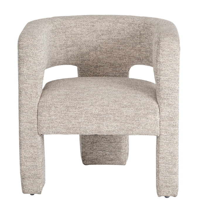 Beige Round Back Accent Chair