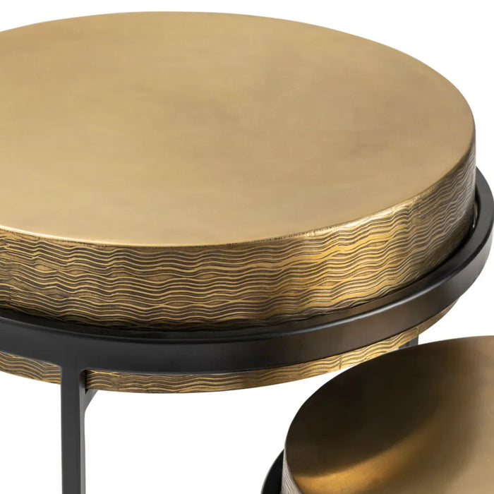 Round Brushed Brass Accent Tables