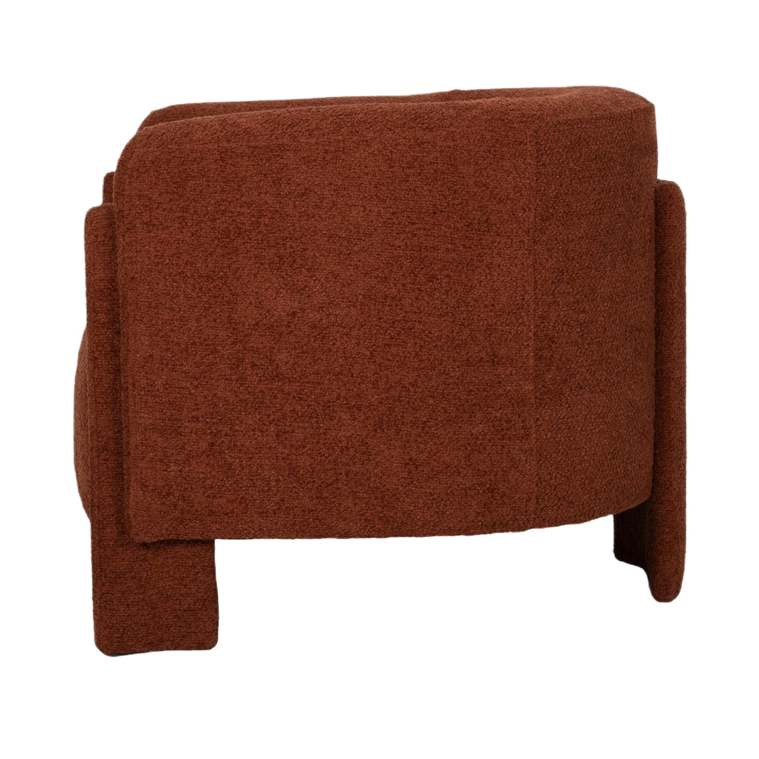 Upholstered Roundback Rust Accent Chair