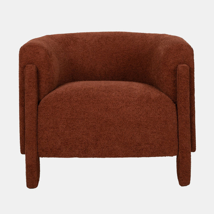 Upholstered Roundback Rust Accent Chair