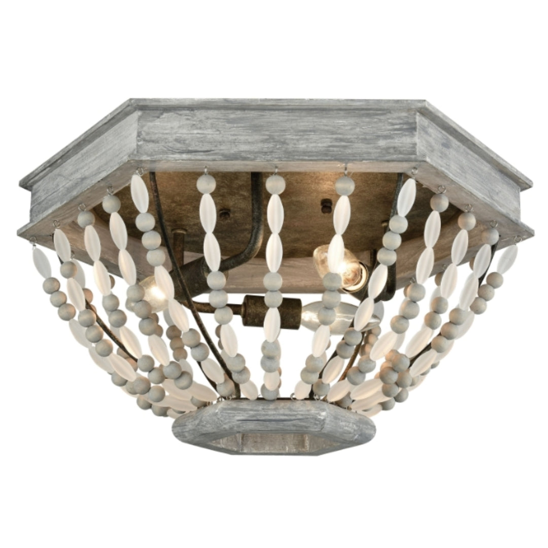 Rustic Beaded Flush Mount