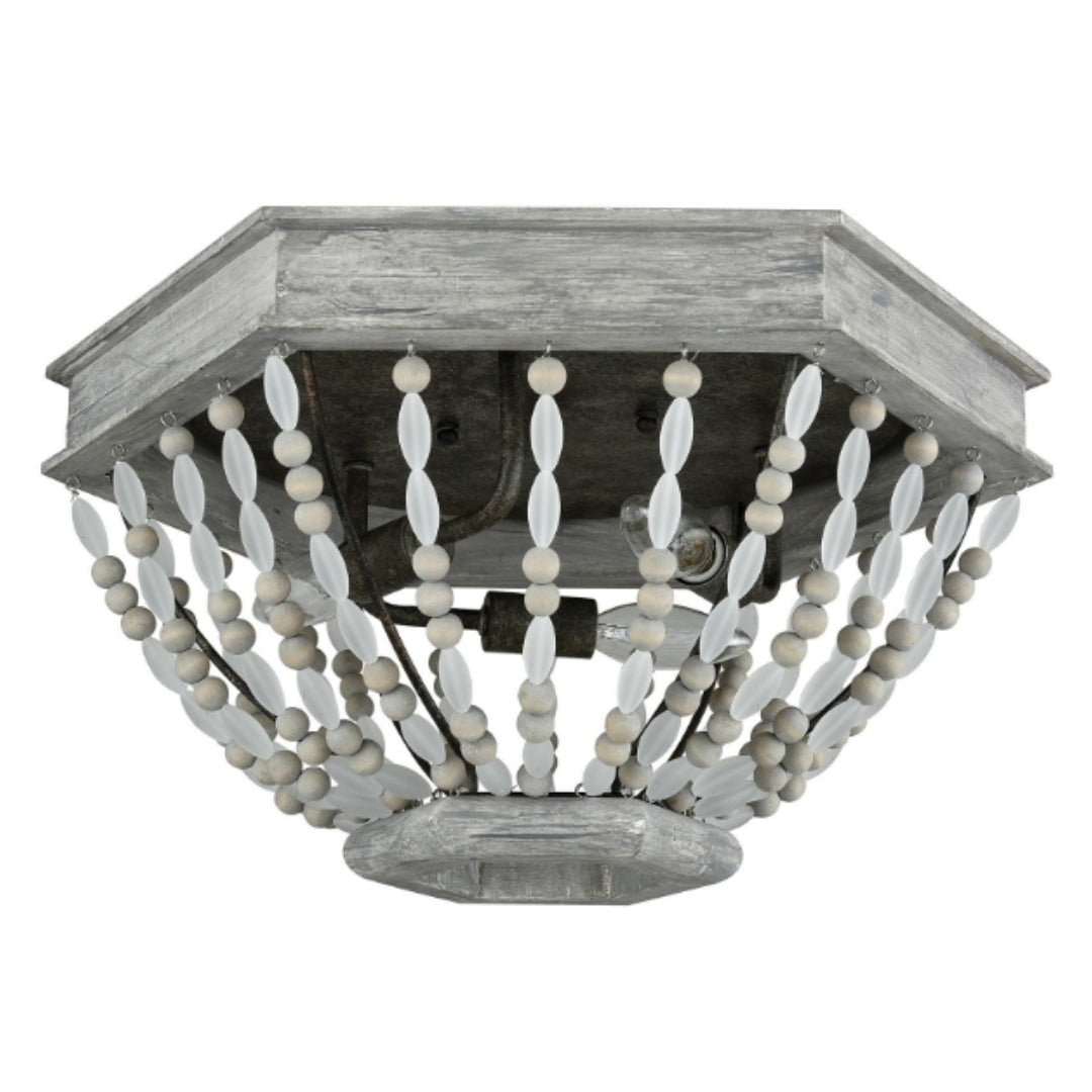 Rustic Beaded Flush Mount