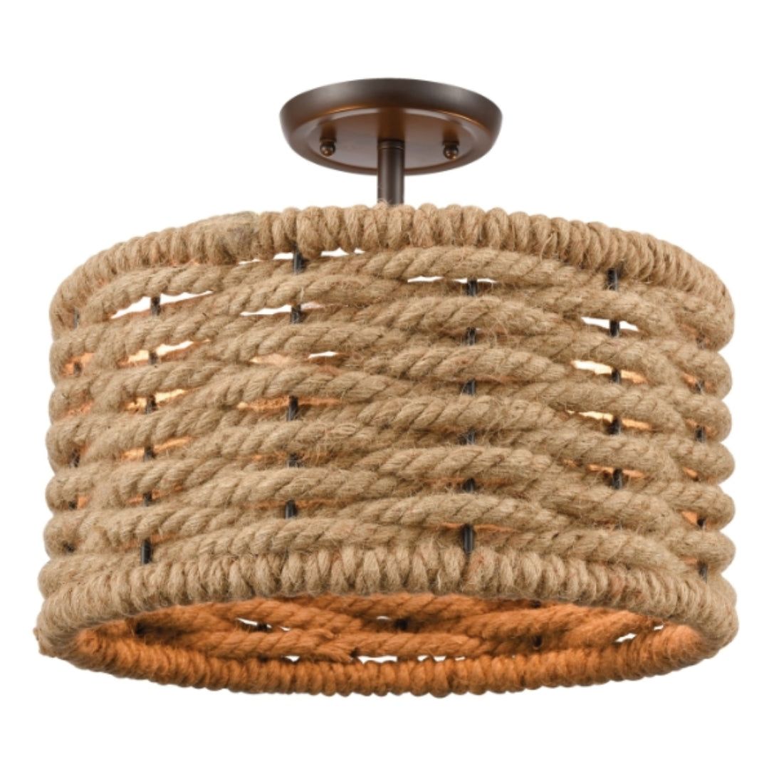 Rustic Rope Semi-Flush Mount Light