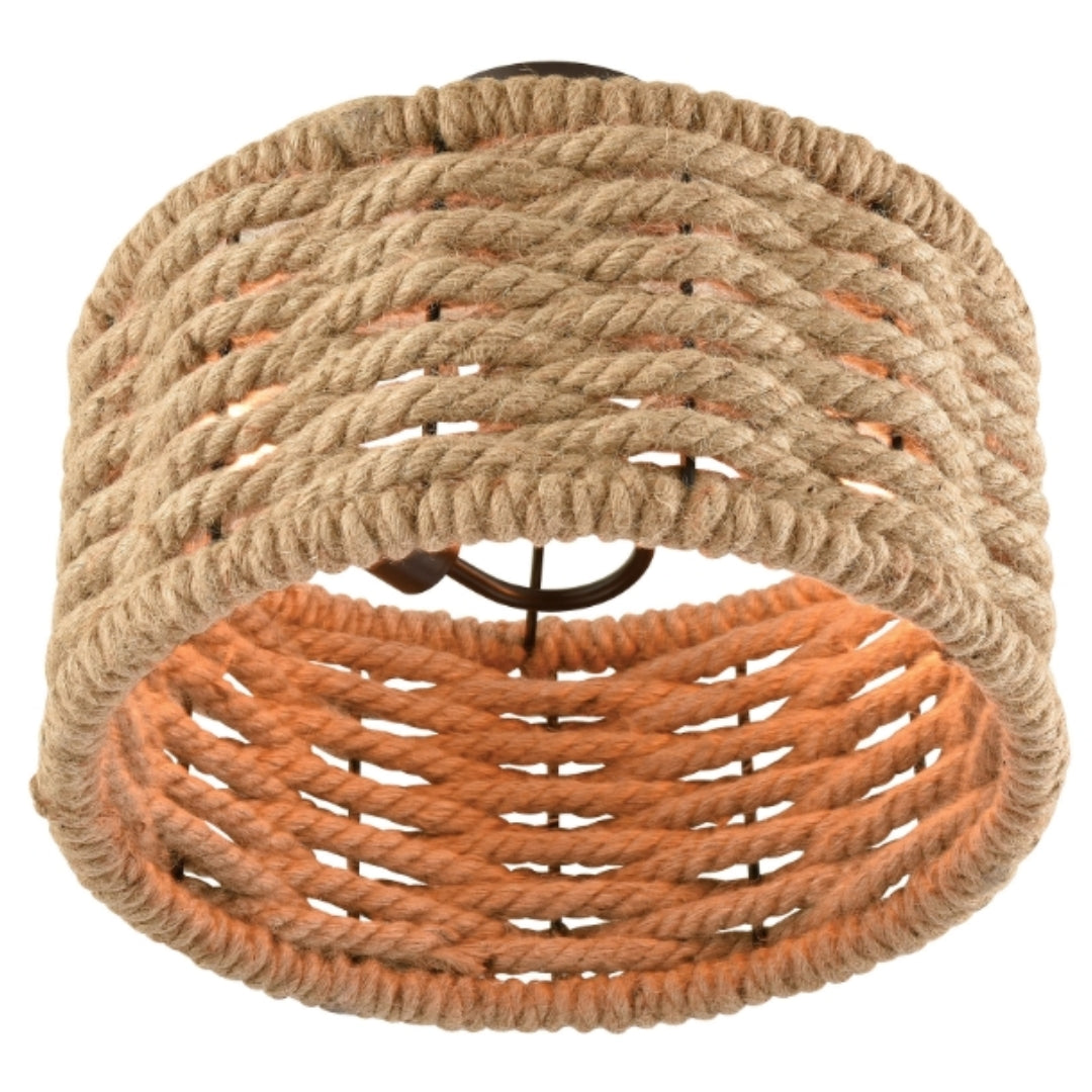 Rustic Rope Semi-Flush Mount Light