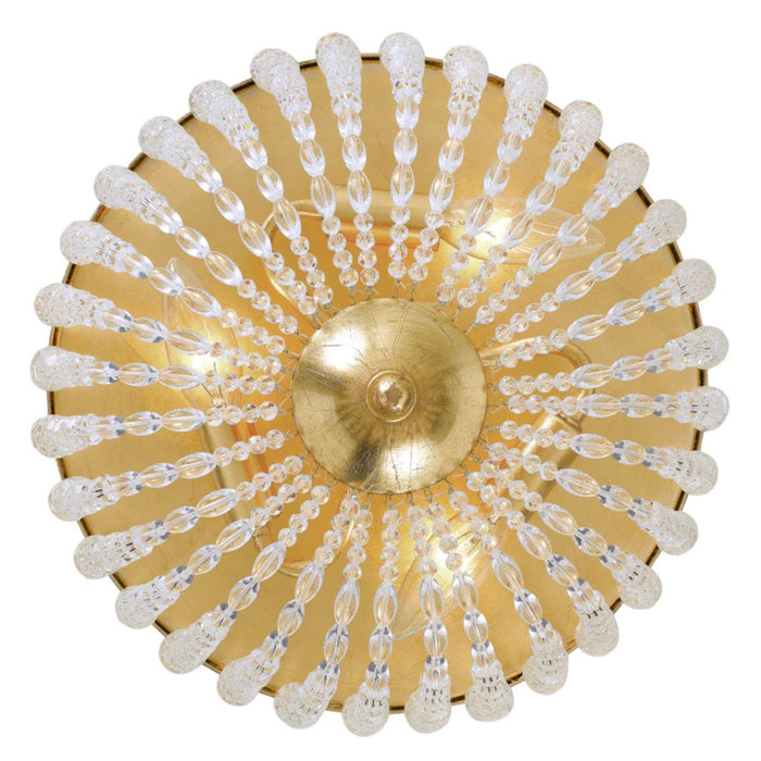 3-Light Circular Flare Gold Accent Ceiling Mount