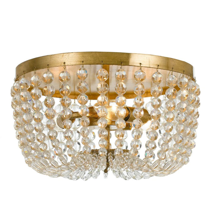 3-Light Circular Flare Gold Accent Ceiling Mount