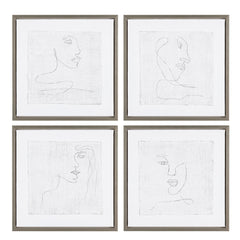 Picasso Style Abstract Portraits - Set of 4