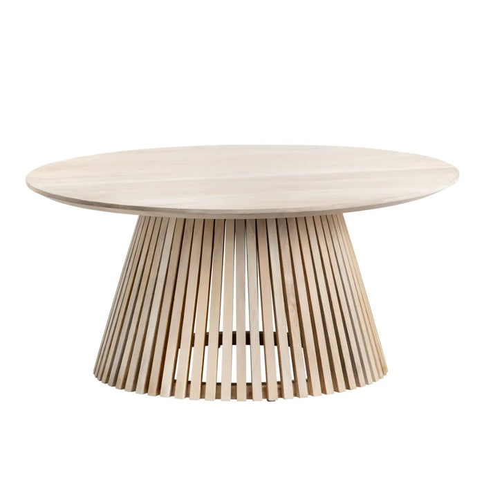 Natural Wood Slat Cocktail Table