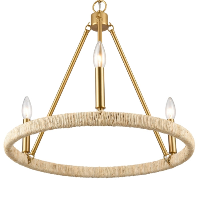 Satin Brass Modern Chandelier