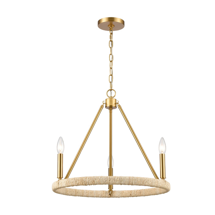 Satin Brass Modern Chandelier