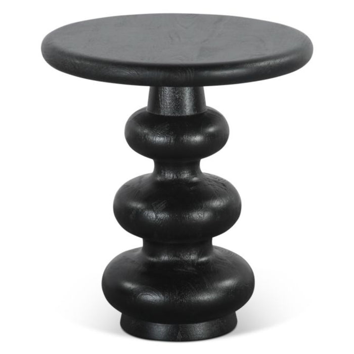 Black Bubble Pedestal Accent Table