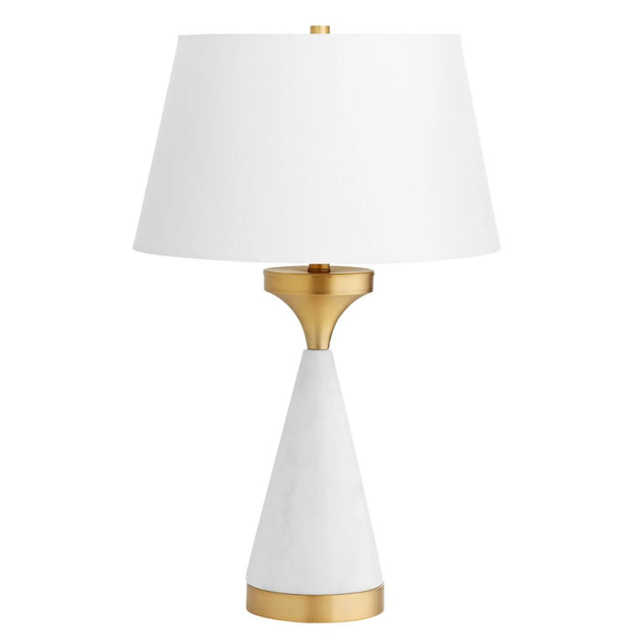 White Coned Table Lamp