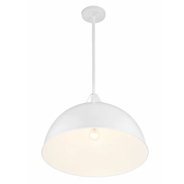 1-Light Modern Farmhouse White Pendant