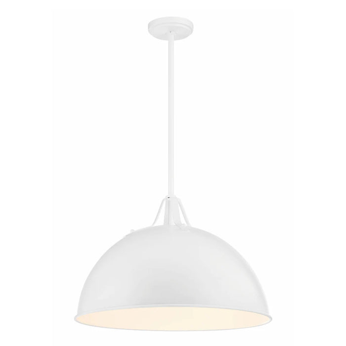 1-Light Modern Farmhouse White Pendant