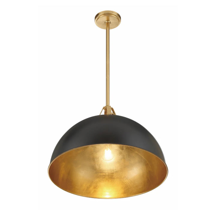 1-Light Modern Farmhouse Black Pendant