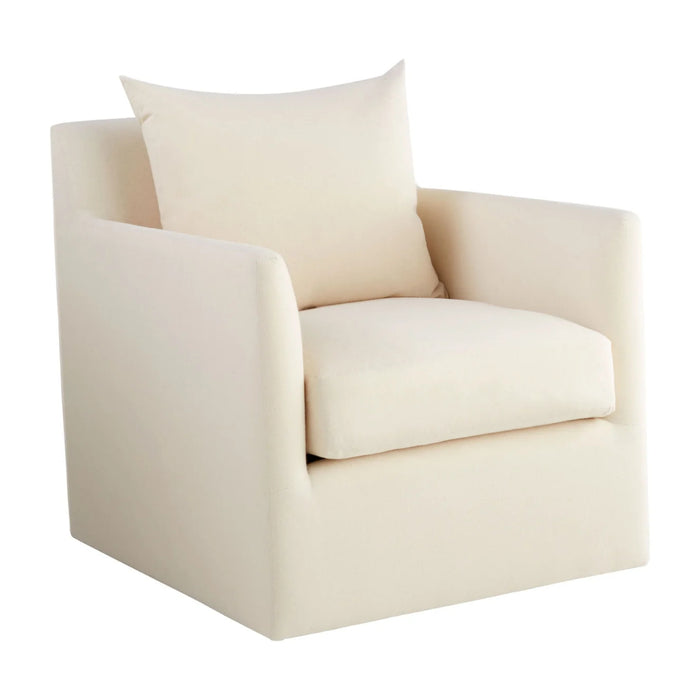 Symmetric Cream Swivel Chair