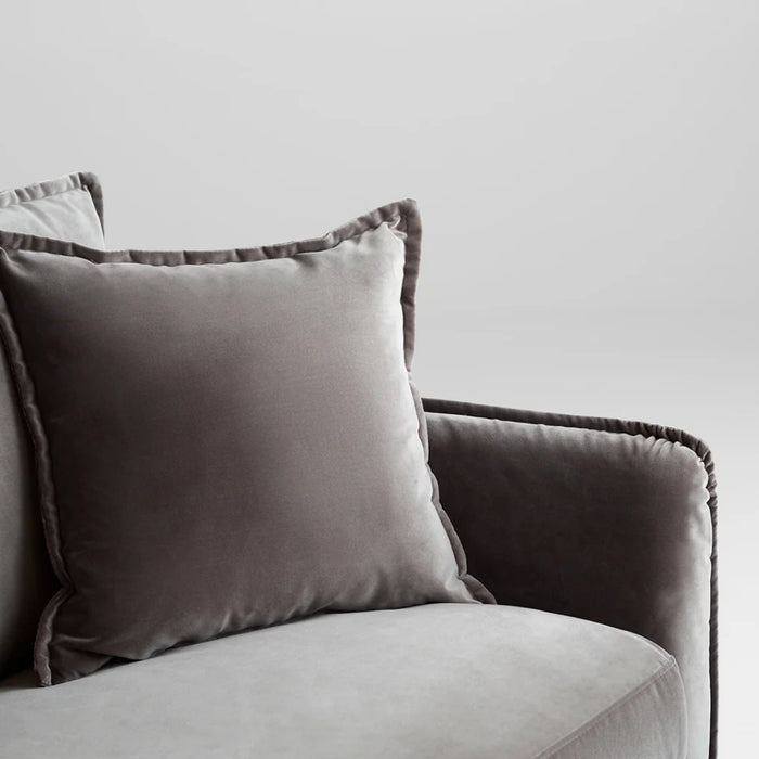 Plush Grey Velvet Sofa