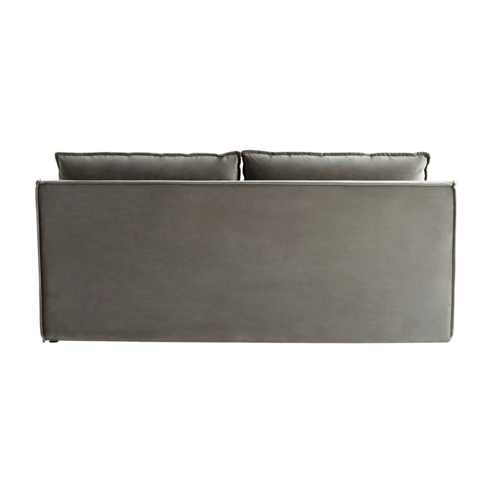 Plush Grey Velvet Sofa