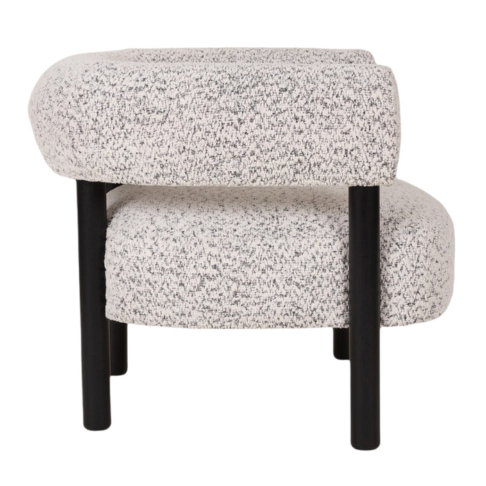 Speckled White Roundback Accent Chair