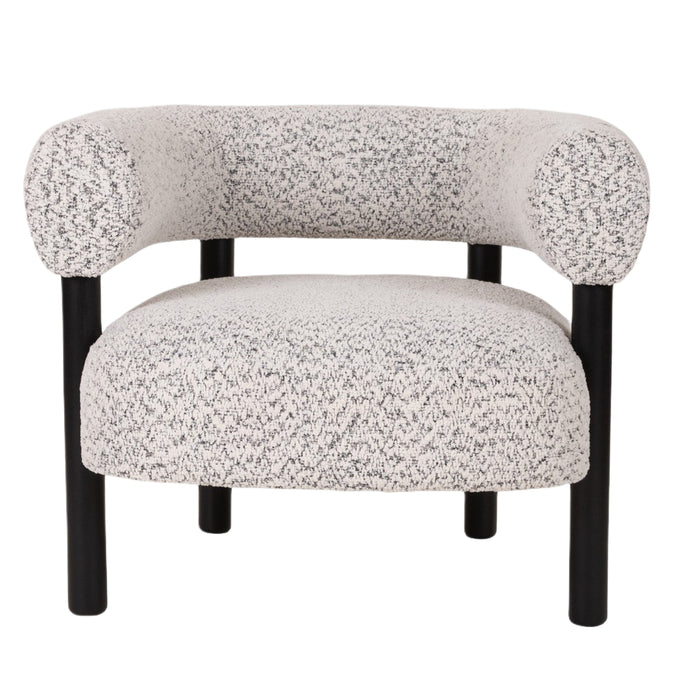 Speckled White Roundback Accent Chair