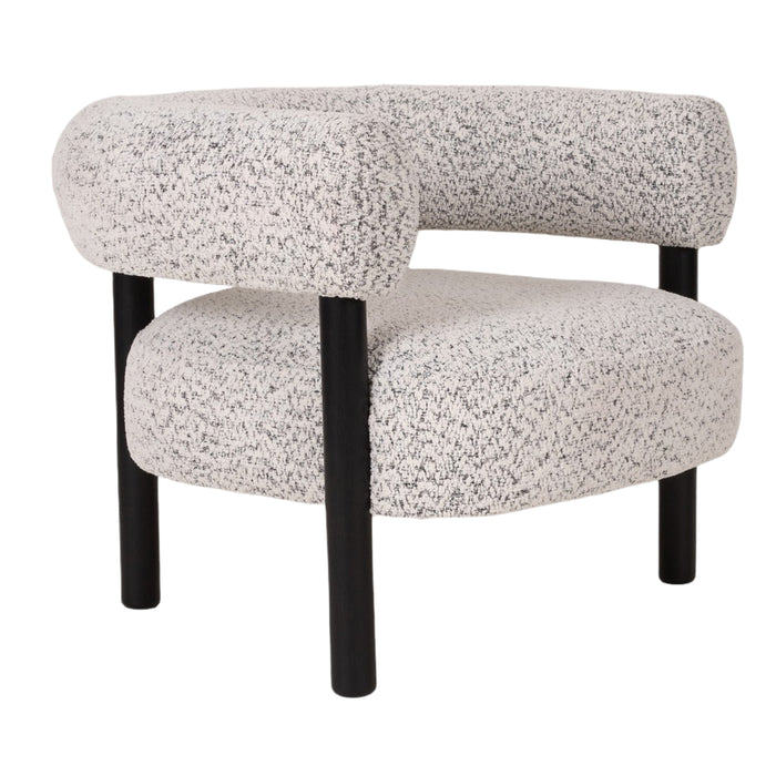 Speckled White Roundback Accent Chair