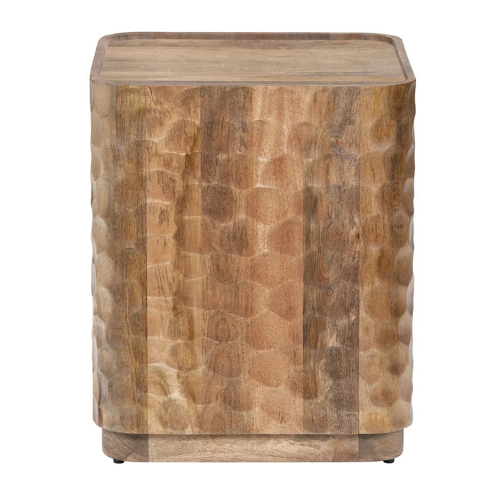 Square Drum Brown Accent Table