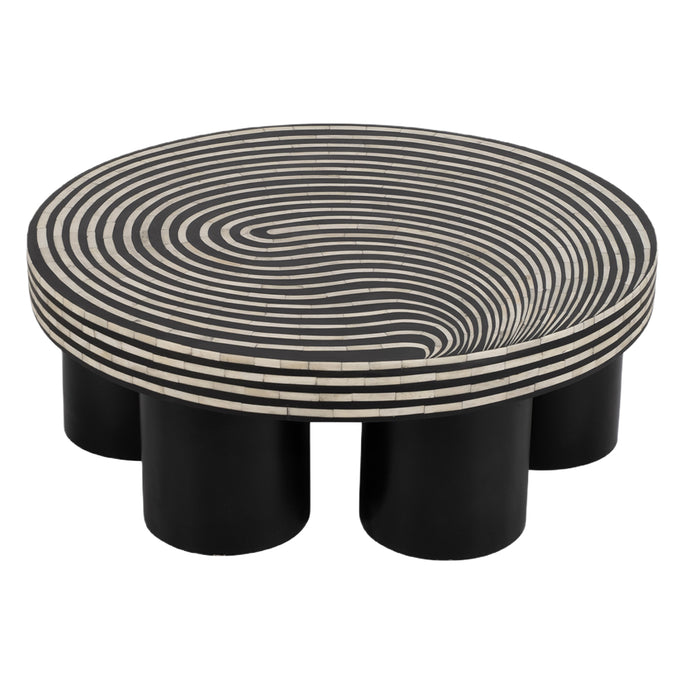 Black Swirl Round Coffee Table