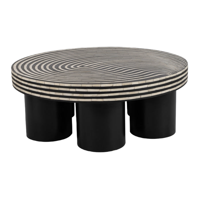 Black Swirl Round Coffee Table