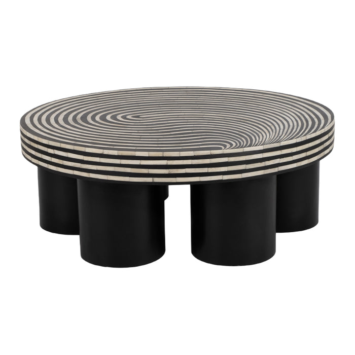 Black Swirl Round Coffee Table